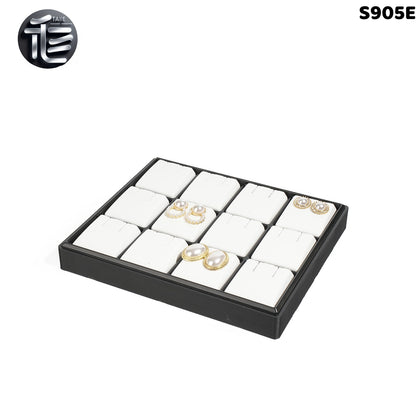 Stackable Plastic Jewelry Display Tray Organizer: 12 or 20 Slot Ring Stud Necklace Storage