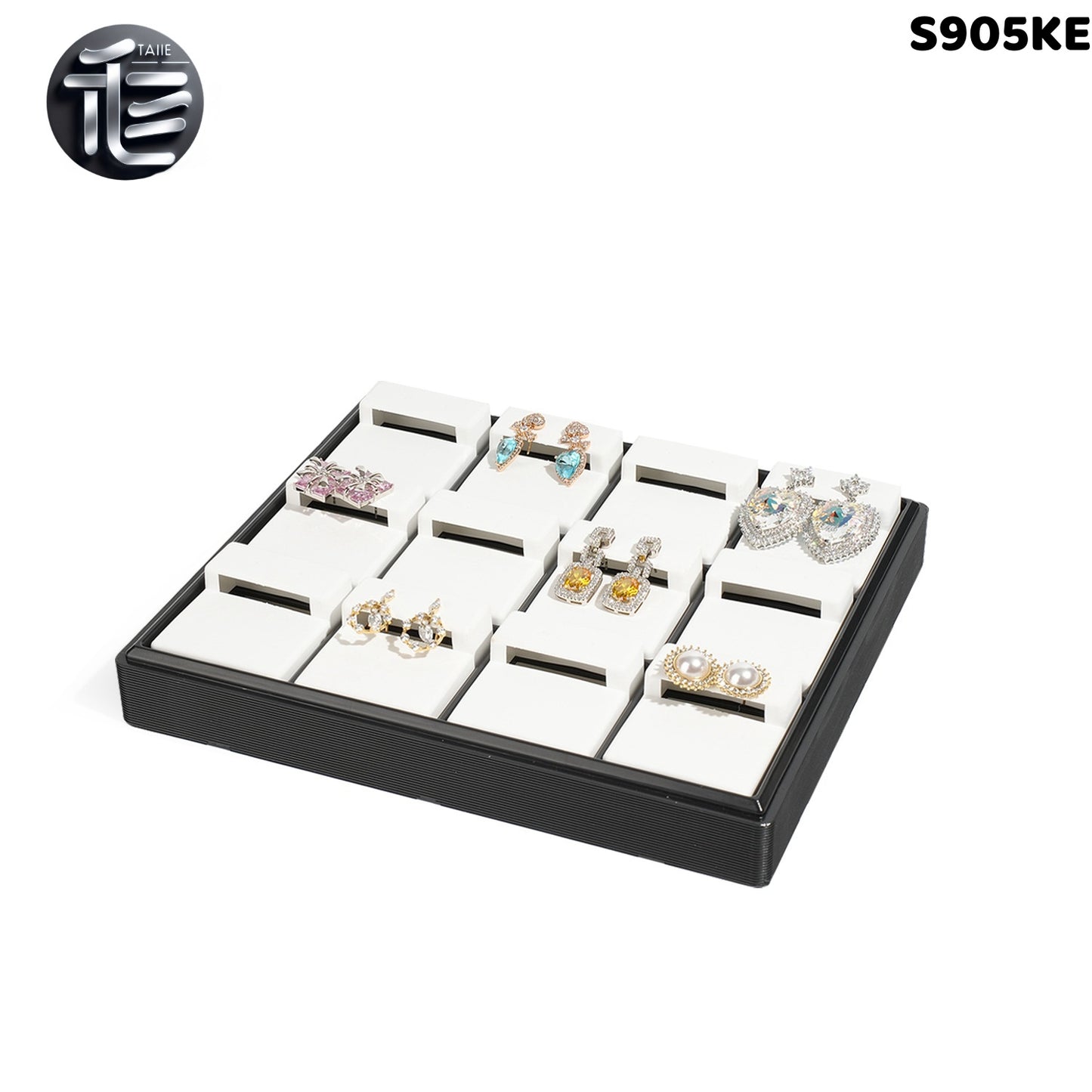 Stackable Plastic Jewelry Display Tray Organizer: 12 or 20 Slot Ring Stud Necklace Storage
