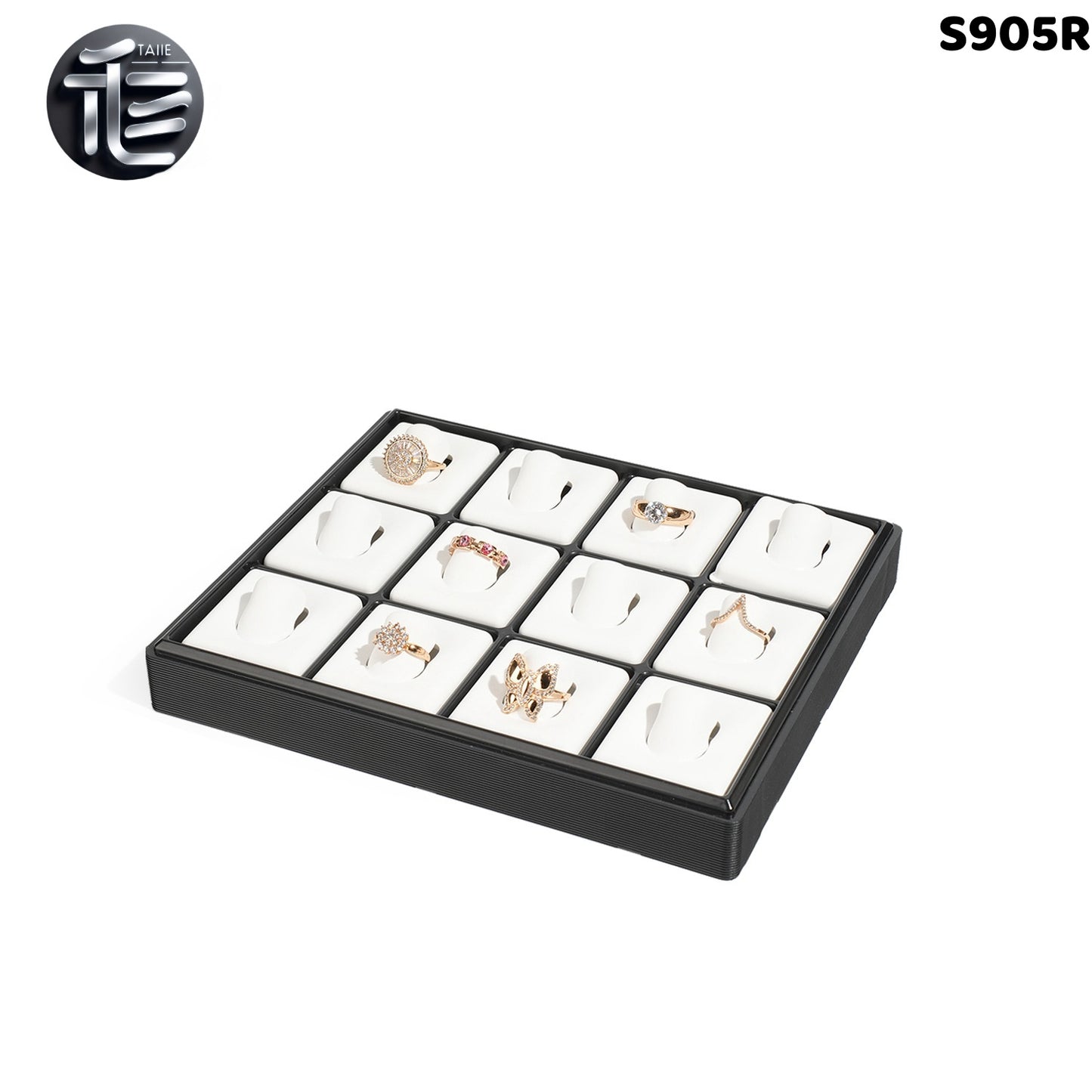 Stackable Plastic Jewelry Display Tray Organizer: 12 or 20 Slot Ring Stud Necklace Storage