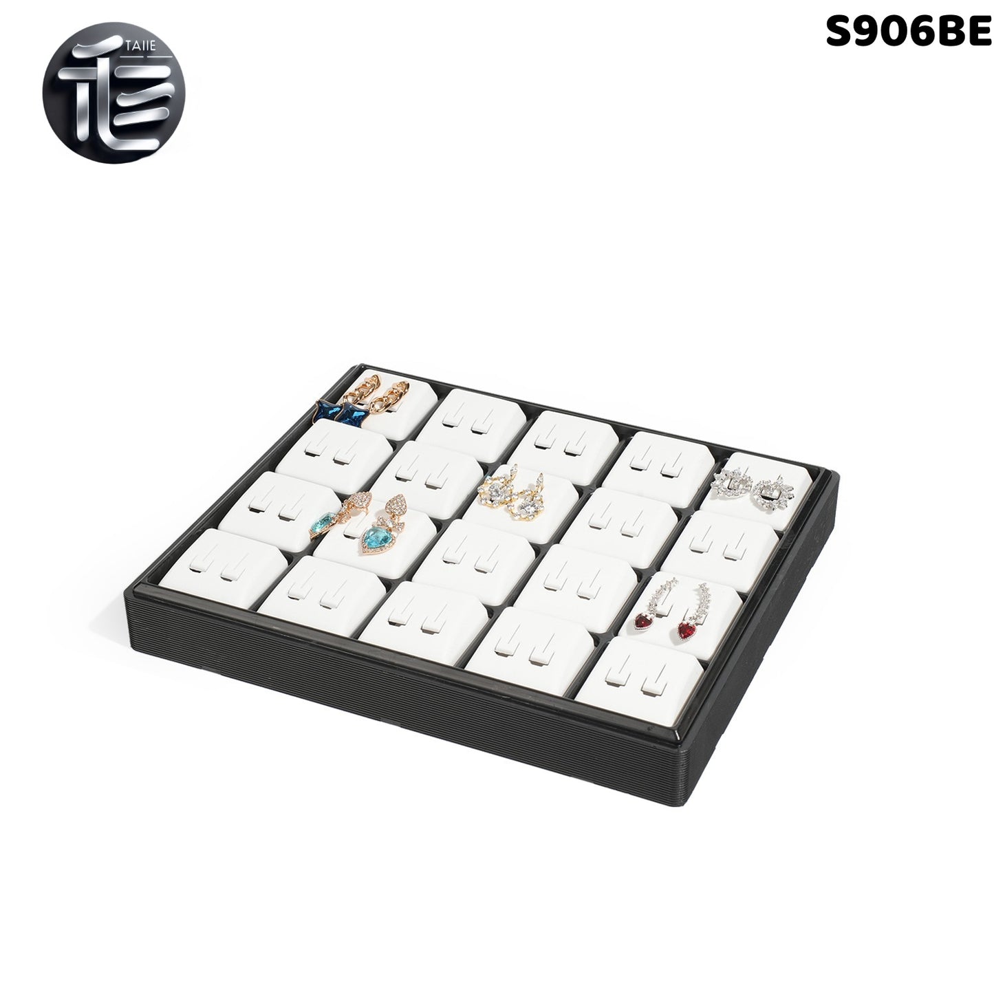 Stackable Plastic Jewelry Display Tray Organizer: 12 or 20 Slot Ring Stud Necklace Storage