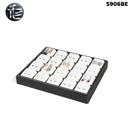Stackable Plastic Jewelry Display Tray Organizer: 12 or 20 Slot Ring Stud Necklace Storage