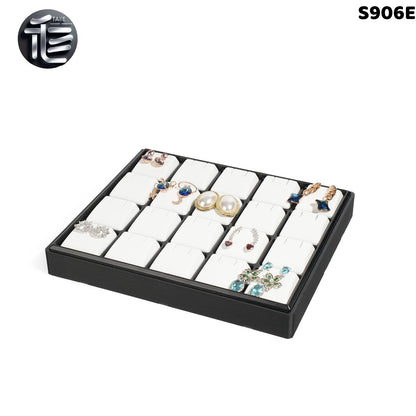 Stackable Plastic Jewelry Display Tray Organizer: 12 or 20 Slot Ring Stud Necklace Storage
