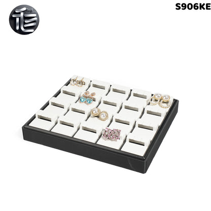 Stackable Plastic Jewelry Display Tray Organizer: 12 or 20 Slot Ring Stud Necklace Storage