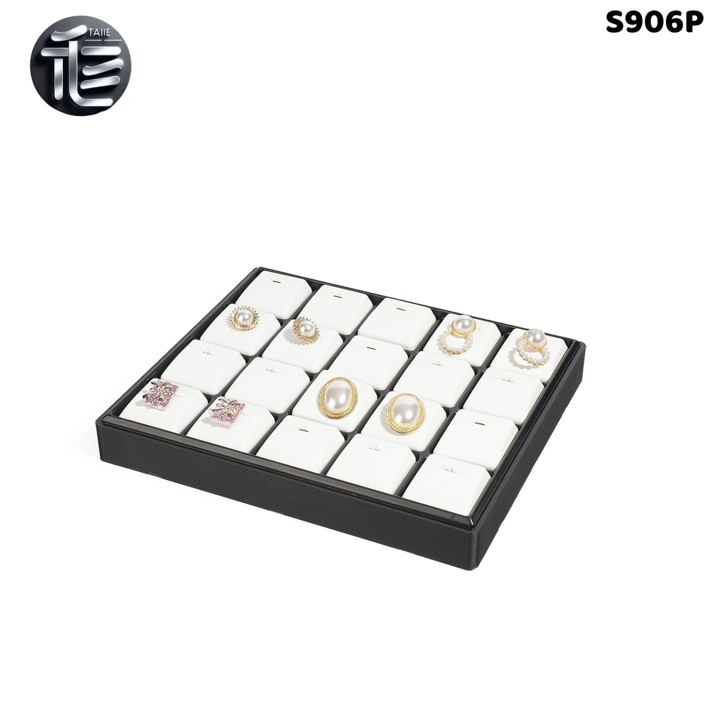 Stackable Plastic Jewelry Display Tray Organizer: 12 or 20 Slot Ring Stud Necklace Storage