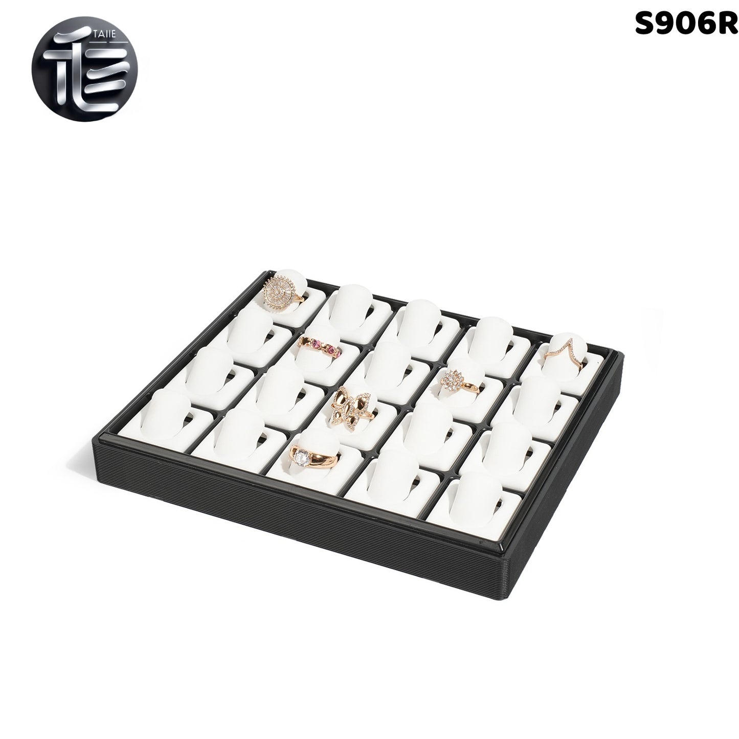 Stackable Plastic Jewelry Display Tray Organizer: 12 or 20 Slot Ring Stud Necklace Storage