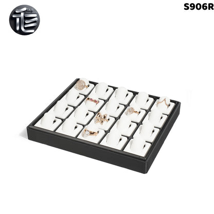 Stackable Plastic Jewelry Display Tray Organizer: 12 or 20 Slot Ring Stud Necklace Storage