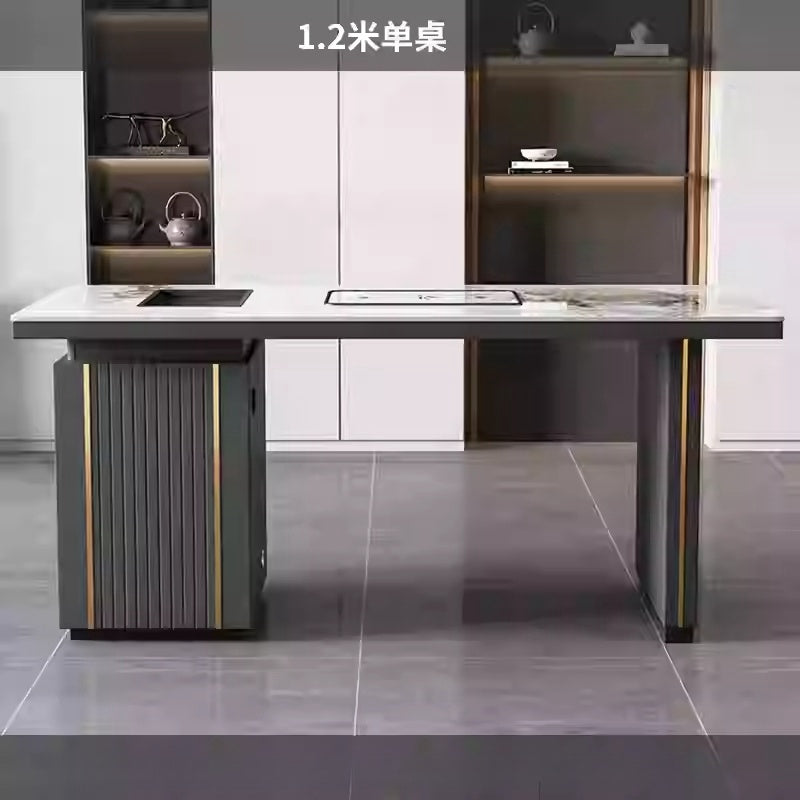 Light luxury simple modern rock plate tea table and chair combination balcony kettle one office stone small tea table coffee table