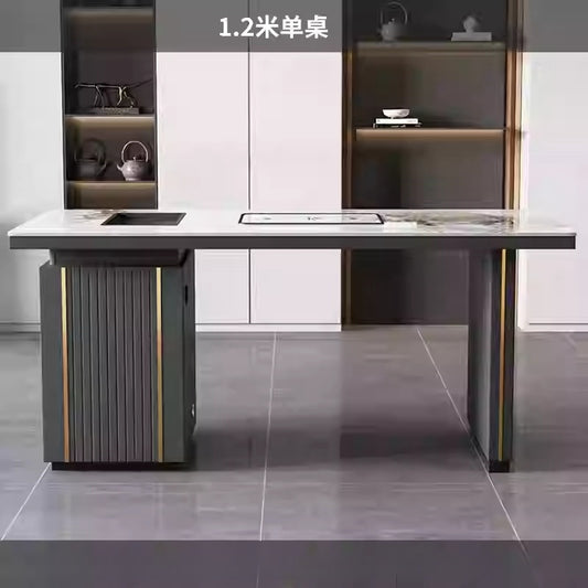 Light luxury simple modern rock plate tea table and chair combination balcony kettle one office stone small tea table coffee table