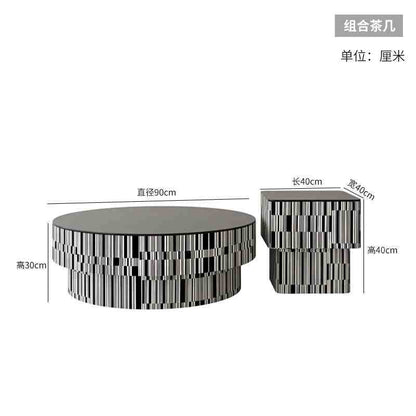 Coffee table living room household small apartment light luxury simple modern small side a few round table glass Italian minimalist coffee table