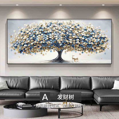 Rich tree living room decoration painting modern light luxury high sense sofa background wall hanging painting simple atmosphere wall painting