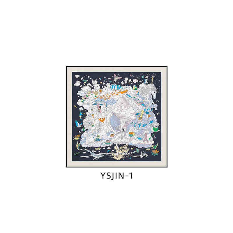 Love horse silk scarf decoration painting Shi high-end light luxury porch square horse hanging painting restaurant living room bedroom room landing