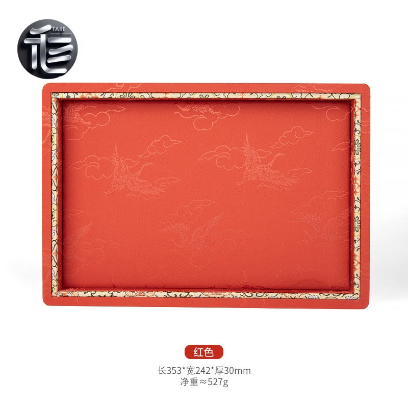Jacquard Fabric Tray with Embossed Pattern for Jewelry and Tea Display