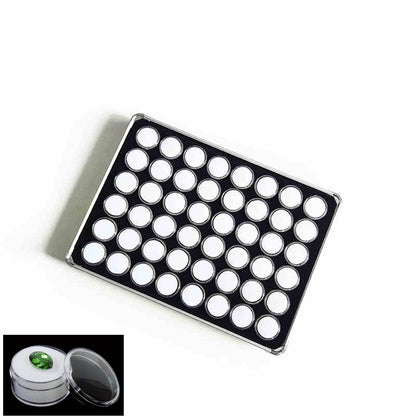Lightweight Aluminum Tray with Clear Plastic Gemstone Box – Velvet-Flocked Sponge Insert,