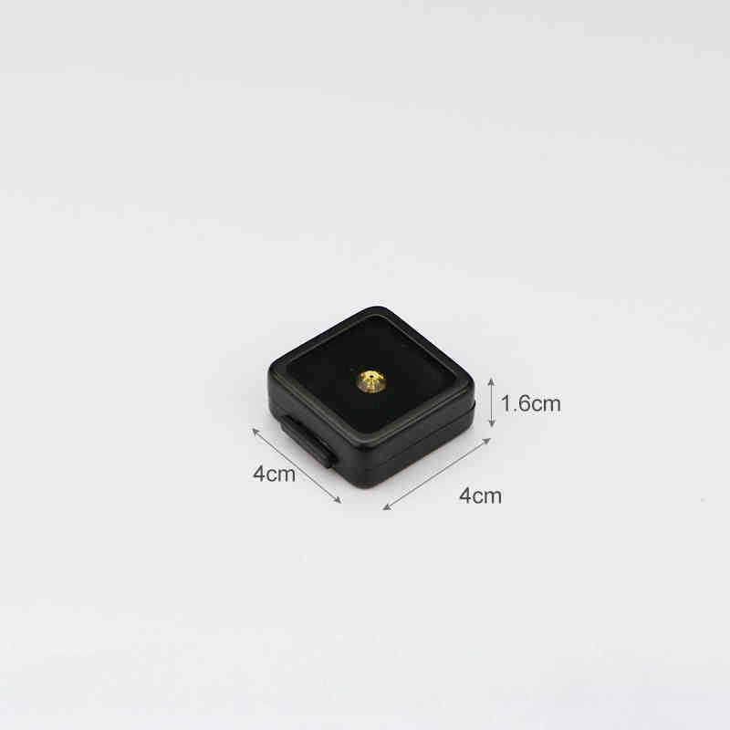Metal Gemstone Display Box for Loose Stones, Silver-Plated Storage, Self-Locking Snap, Glass Top