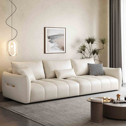 Italian light luxury waterproof cow skin baby velvet fabric art living room corner simple three or four people straight row combination sofa