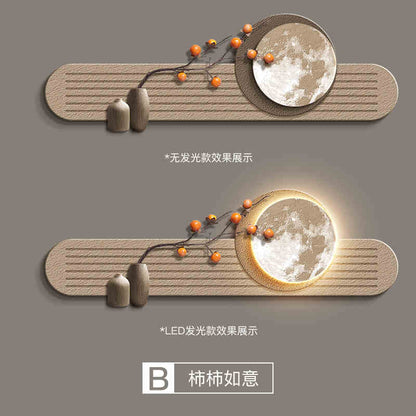 Sofa background wall hanging painting Persimmon Ruyi living room decorative painting advanced sense new Chinese atmosphere wall painting