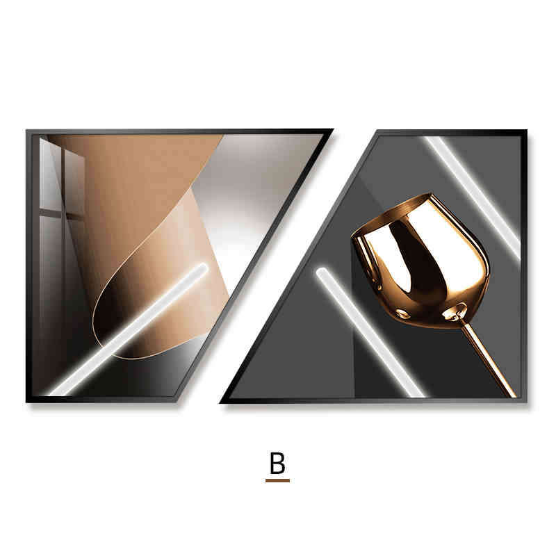 Modern dining room double decorative painting light luxury kitchen dining room hanging painting atmospheric corridor corridor simple murals