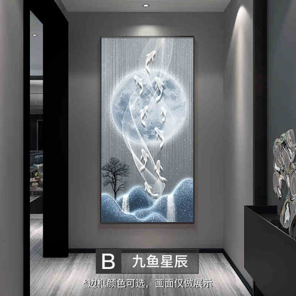 Xi on the branches of the living room TV background wall decorative painting Chinese knot into the household is opposite the door Wangyun Chinese corner hanging painting