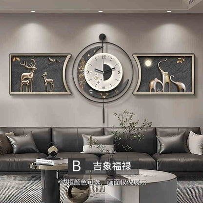 Modern light luxury living room decorative painting backed by a mountain sofa background wall hanging painting advanced sense atmosphere luminous wall painting