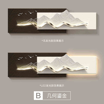 Light luxury back with back-up sofa background wall decoration painting 2025 new landscape painting living room hanging painting senior sense murals