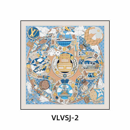 Silk scarf decoration painting modern light luxury high-end L painting V new clothing store cloakroom bedroom bedside hanging painting living room
