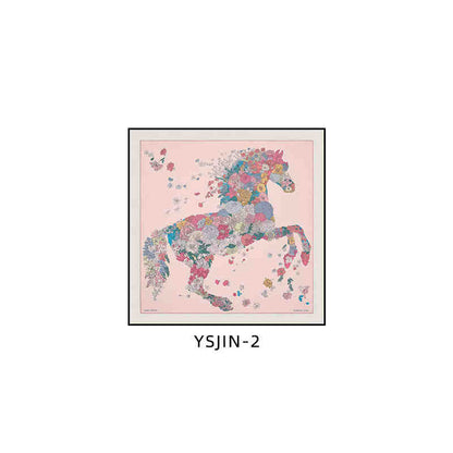 Love horse silk scarf hanging painting mounted modern light luxury high-grade restaurant dining room decorative painting porch living room bedroom painting official