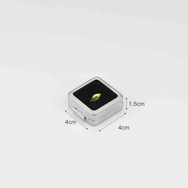 Metal Gemstone Display Box for Loose Stones, Silver-Plated Storage, Self-Locking Snap, Glass Top