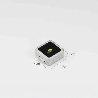 Metal Gemstone Display Box for Loose Stones, Silver-Plated Storage, Self-Locking Snap, Glass Top
