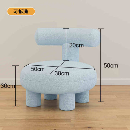 Small stool home modern simple lamb wool living room sofa children's stool light luxury round cream wind-sand hair stool