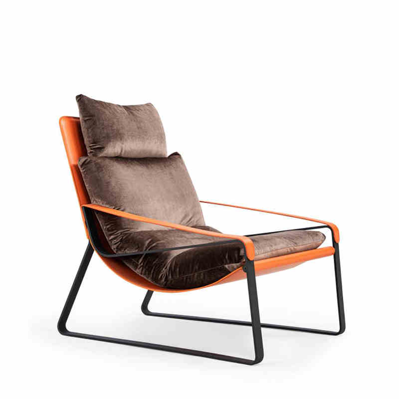 Italian sofa lounge chair living room simple modern home recliner lazy chair designer single chair leather chair