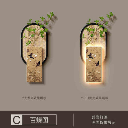 Song Dynasty aesthetics with light porch wall decoration painting new Chinese living room sofa background wall hanging painting Chinese style retro painting