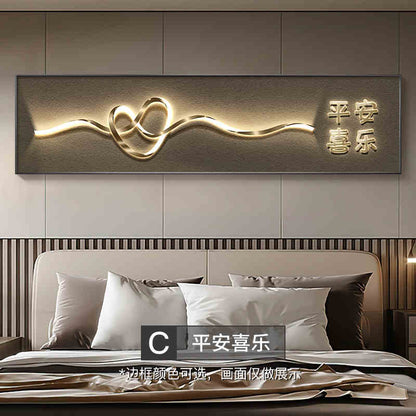 Warm living advanced sense bedroom decoration painting high-grade background wall murals modern light luxury main bed head hanging painting warm