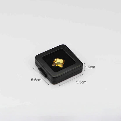 Metal Gemstone Display Box for Loose Stones, Silver-Plated Storage, Self-Locking Snap, Glass Top