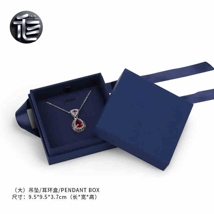 5pcs Navy Blue Jewelry Box, Ribbon Bow, Velvet Insert, Ring Bracelet Packaging