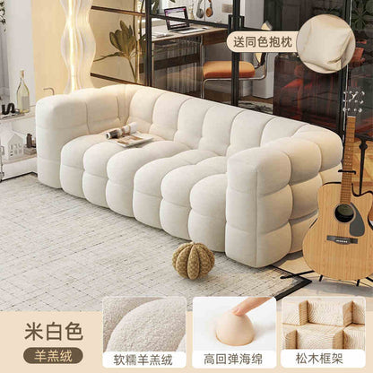Creamy wind marshmallow sofa family living room small apartment Italian style is almost row fabric sofa modern simple