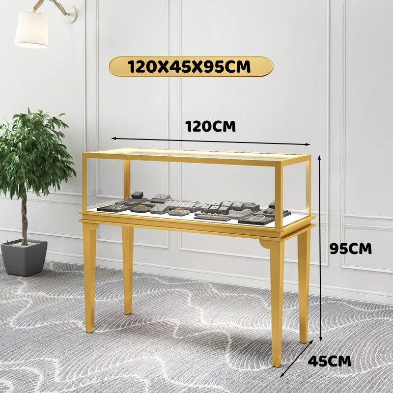 Jewelry display case,Glass jewelry cabinet,Retail jewelry showcase,Countertop jewelry display,Lockable jewelry case,LED jewelry cabinet