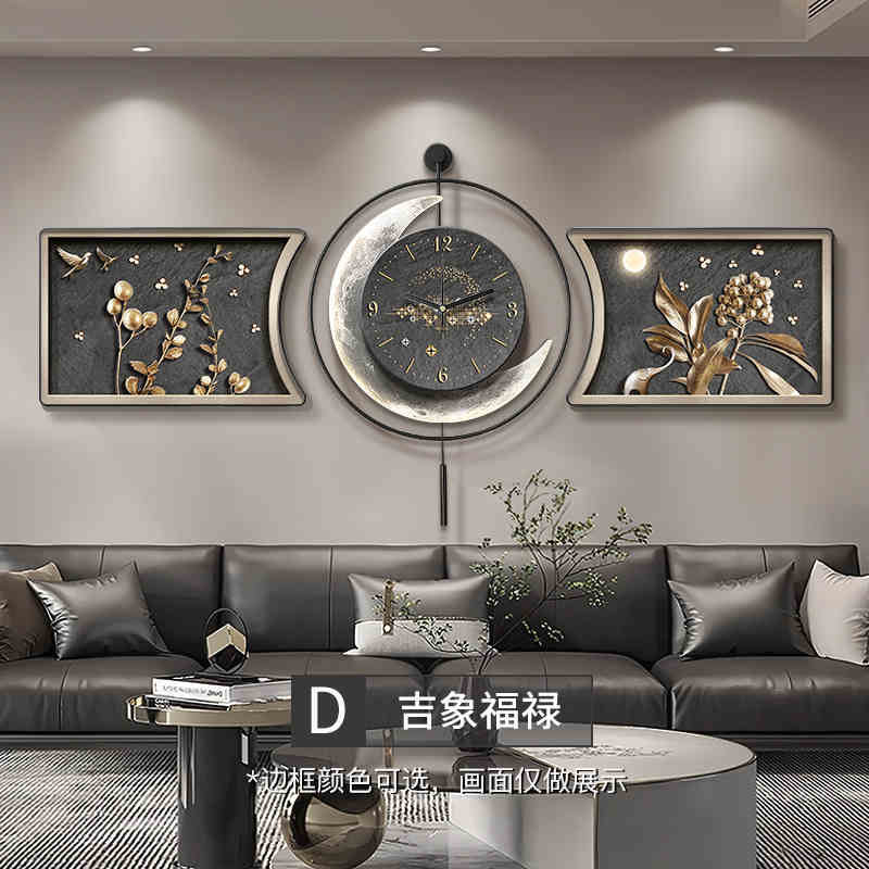 Modern light luxury living room decorative painting backed by a mountain sofa background wall hanging painting advanced sense atmosphere luminous wall painting