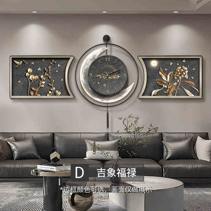 Modern light luxury living room decorative painting backed by a mountain sofa background wall hanging painting advanced sense atmosphere luminous wall painting