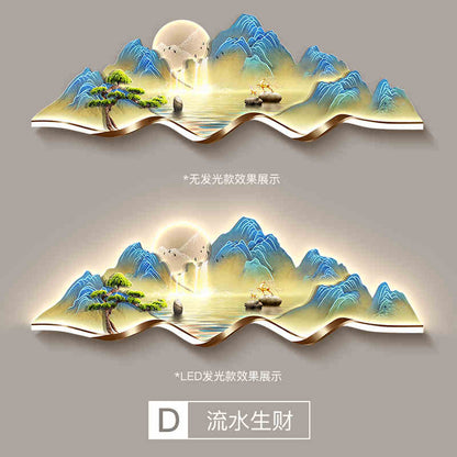 Backed by a mountain sofa background wall hanging painting Cornucopia living room decorative painting landscape painting light luxury high sense of wall painting