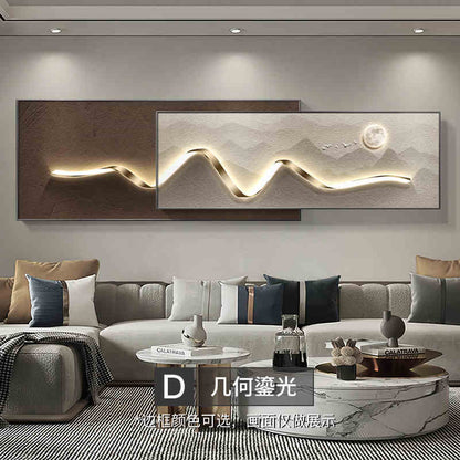 Modern light luxury living room decorative painting backed by mountains superimposed landscape wall painting advanced sense sofa background wall hanging painting