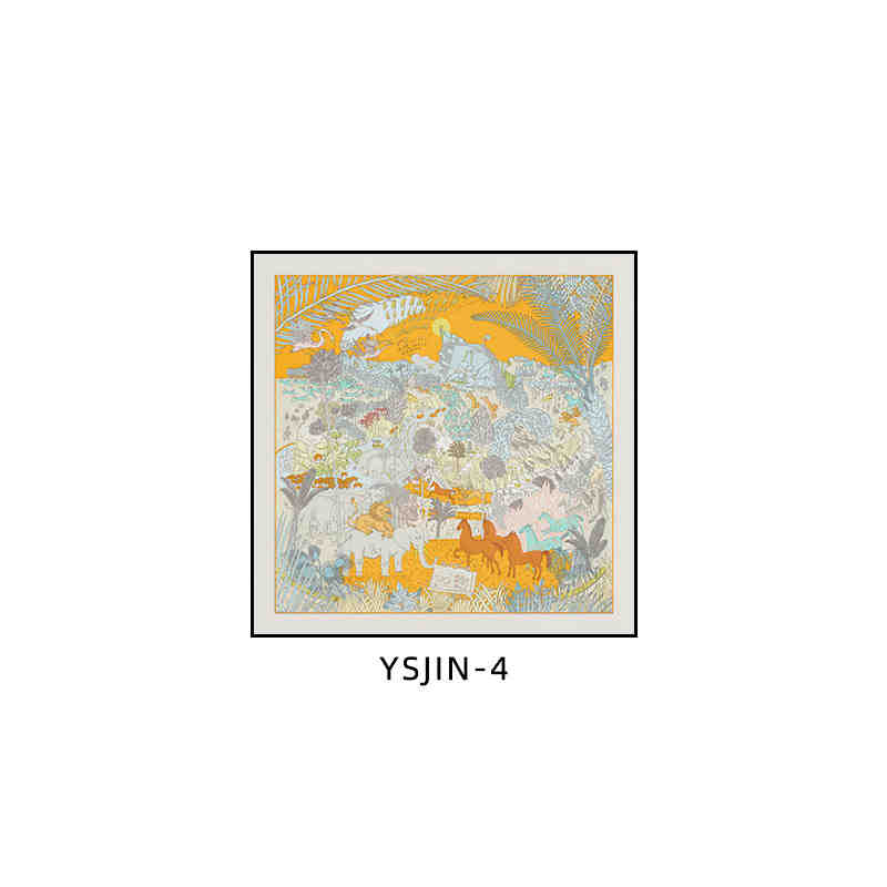 Love horse silk scarf decoration painting Shi high-end light luxury porch square horse hanging painting restaurant living room bedroom room landing
