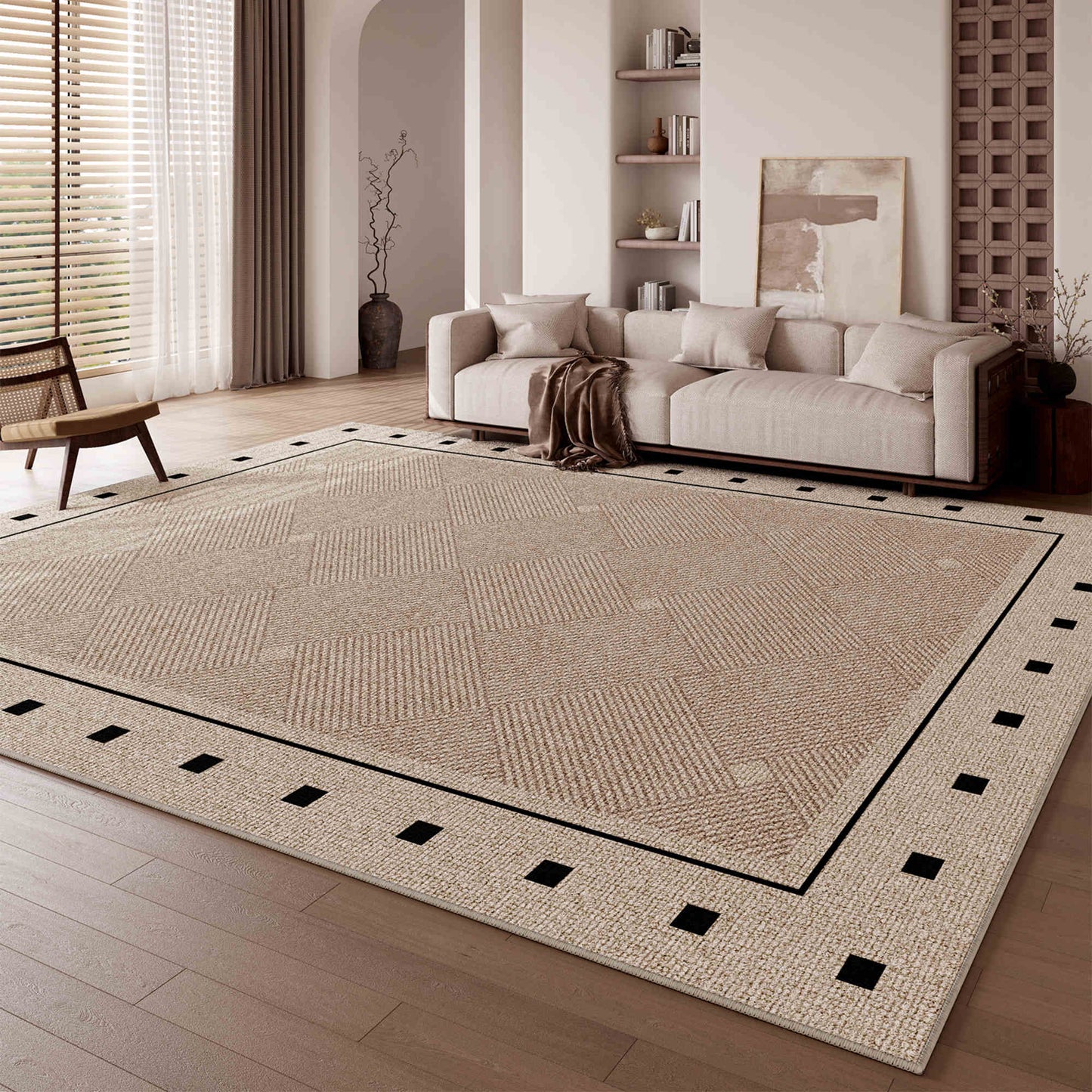 Cream wind carpet living room light luxury senior sense home sofa floor mat bedroom waterproof wash free wipe