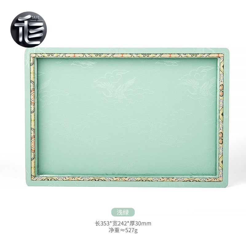 Jacquard Fabric Tray with Embossed Pattern for Jewelry and Tea Display