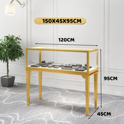 Jewelry display case,Glass jewelry cabinet,Retail jewelry showcase,Countertop jewelry display,Lockable jewelry case,LED jewelry cabinet