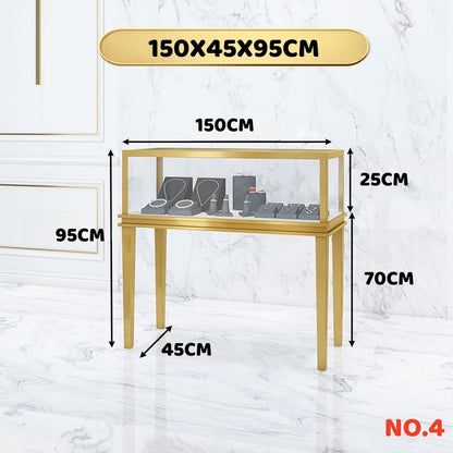 Stainless steel:  Jewelry display case,Glass jewelry cabinet,Retail jewelry showcase,Countertop jewelry display