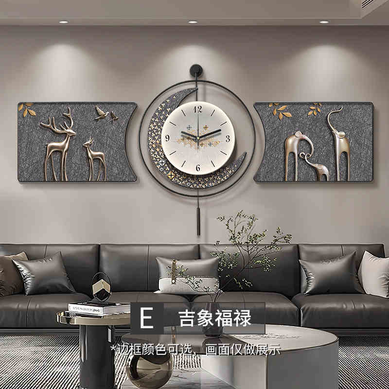 Modern light luxury living room decorative painting backed by a mountain sofa background wall hanging painting advanced sense atmosphere luminous wall painting