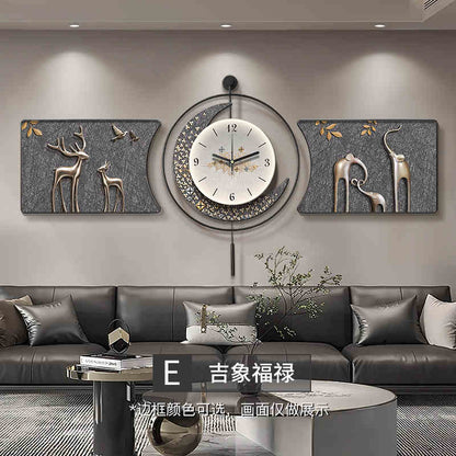 Modern light luxury living room decorative painting backed by a mountain sofa background wall hanging painting advanced sense atmosphere luminous wall painting