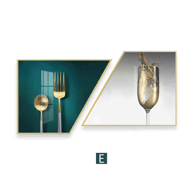 Dining room decoration painting gingko leaf golden dining room hanging painting double auspicious sofa after the living room fashion trend mural