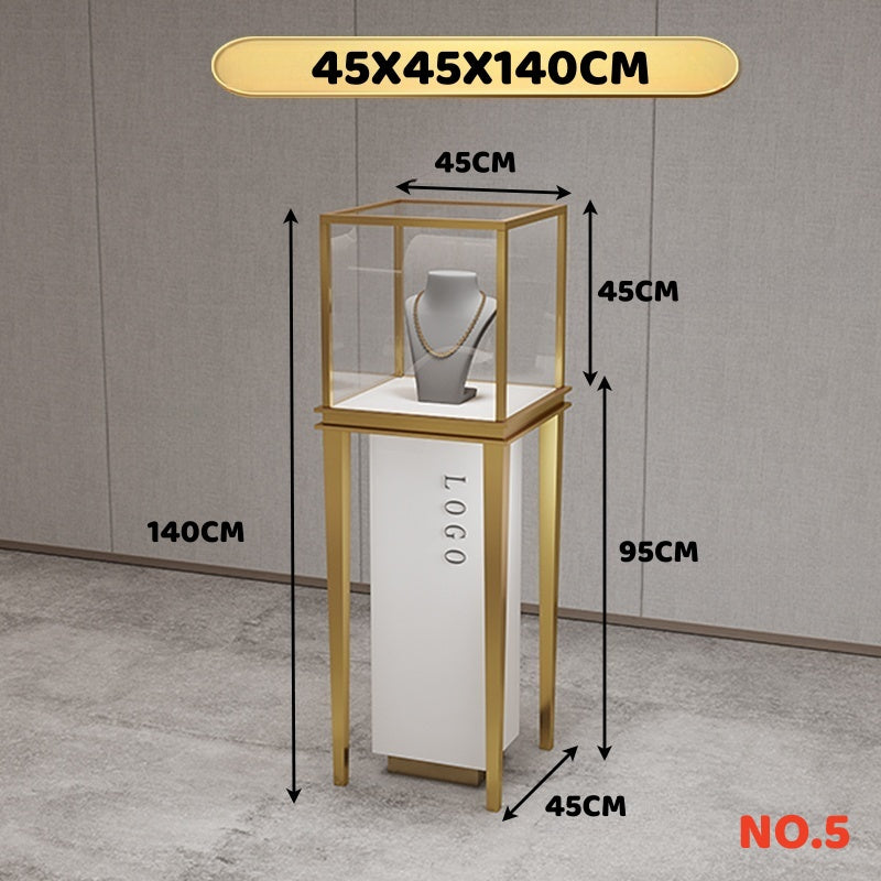 Stainless steel:  Jewelry display case,Glass jewelry cabinet,Retail jewelry showcase,Countertop jewelry display