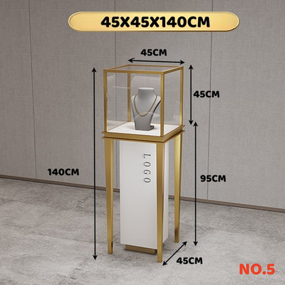 Stainless steel:  Jewelry display case,Glass jewelry cabinet,Retail jewelry showcase,Countertop jewelry display